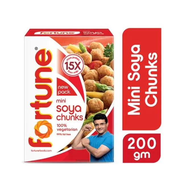 Fortune Mini Soya Chunks - 15x More Protein Than Milk, 200 g-1.webp